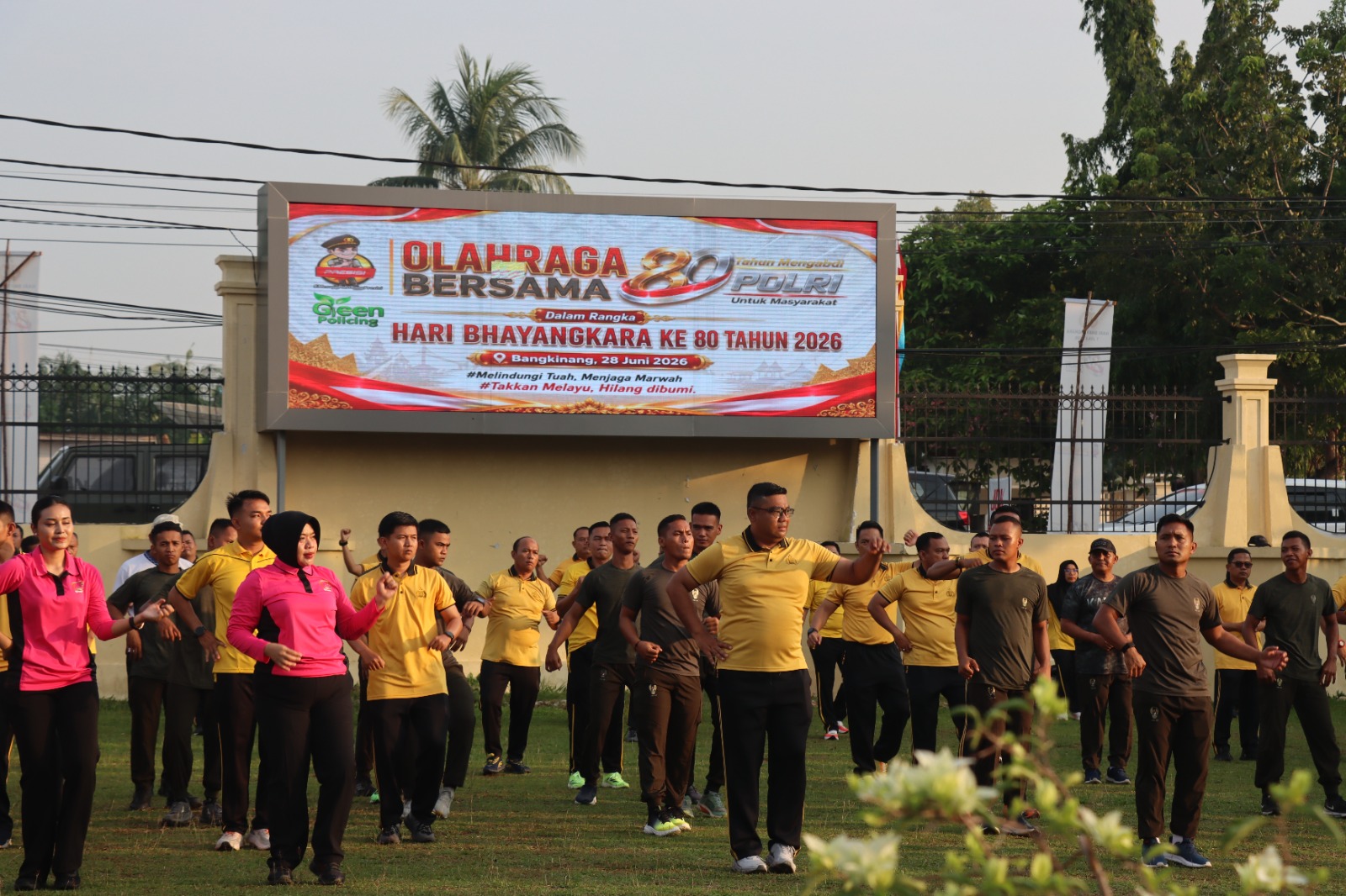 Polres Kampar, Kodim 0313/KPR & Yonif 132/BS, Gelar Olahraga Bersama – Rangkaian Hari Bhayangkara Ke-80 