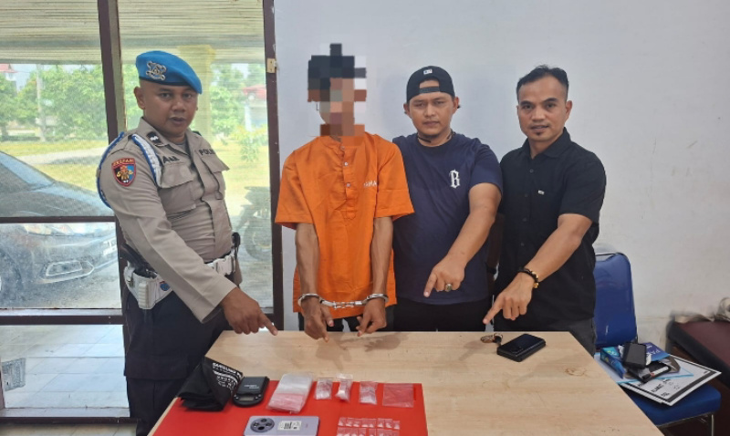 Polsek Kampar Tangkap Pelaku Narkoba, Sita 24 Paket Sabu-sabu 