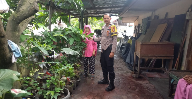 Selain Jaga Kamtibmas, Polsek Pekanbaru Kota Ajak Warga Manfaatkan Pekarangan Rumah untuk Budidaya Tanaman Sayuran