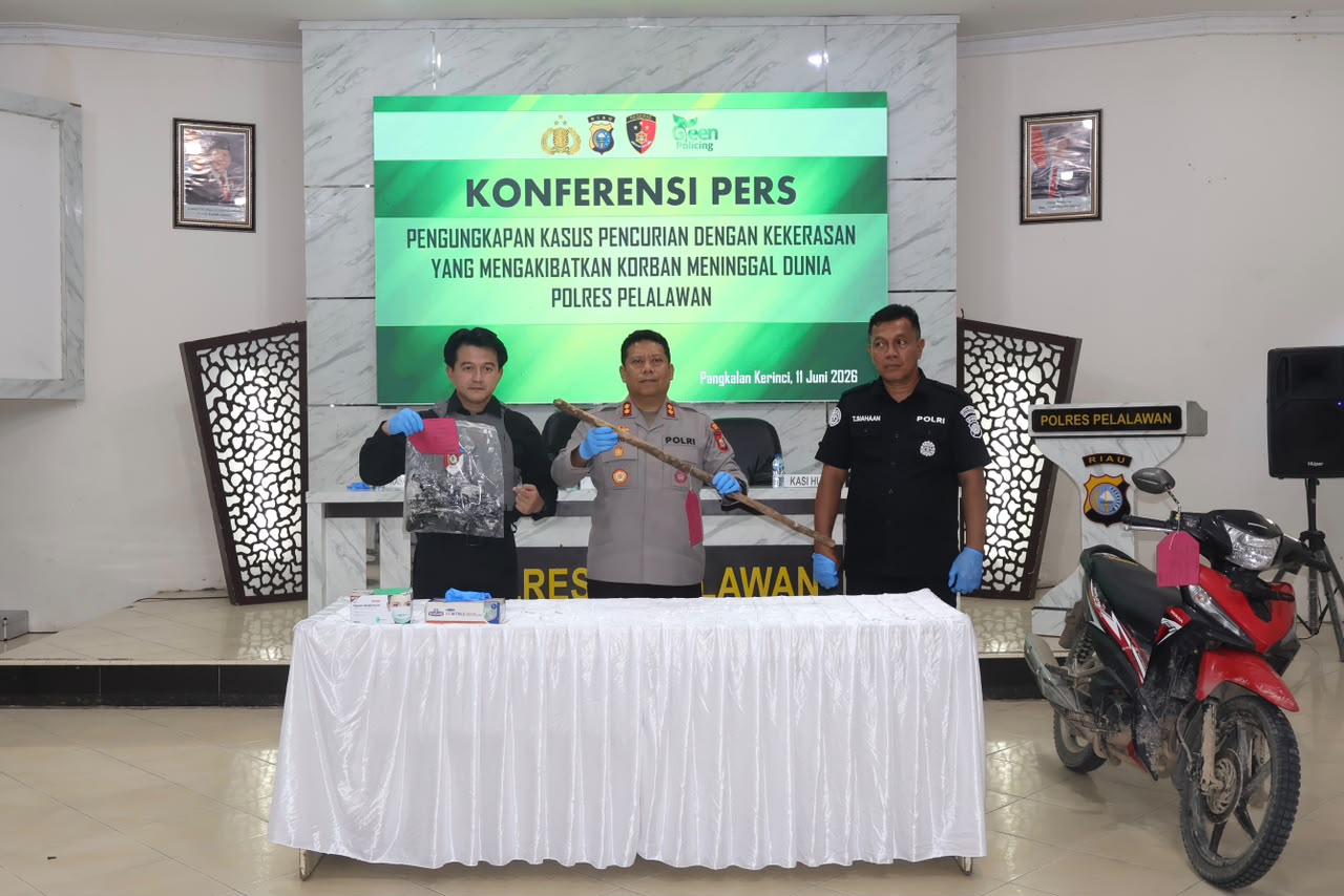 Polres Pelalawan Ungkap Curas Tewaskan Remaja, Empat Pelaku Diamankan dan Sempat ke Banten dan Inhil