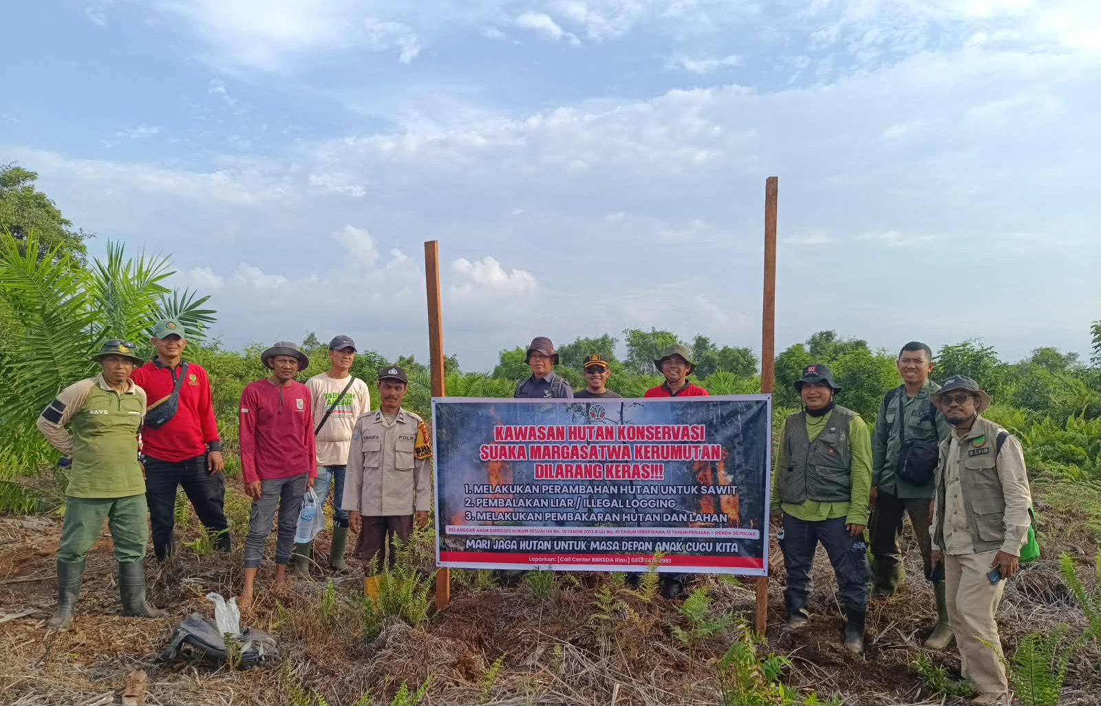 Sinergi Polsek Teluk Meranti, Babinsa dan BBKSDA, Tingkatkan Patroli Pencegahan Karhutla di SM Kerumutan Wilkum Teluk Meranti