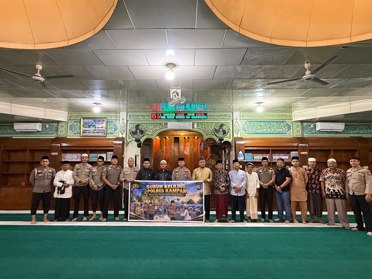 12 Titik Masjid Wilayah Kampar Gelar Sholat Subuh Keliling Bersama Jajaran Polres‑Polsek